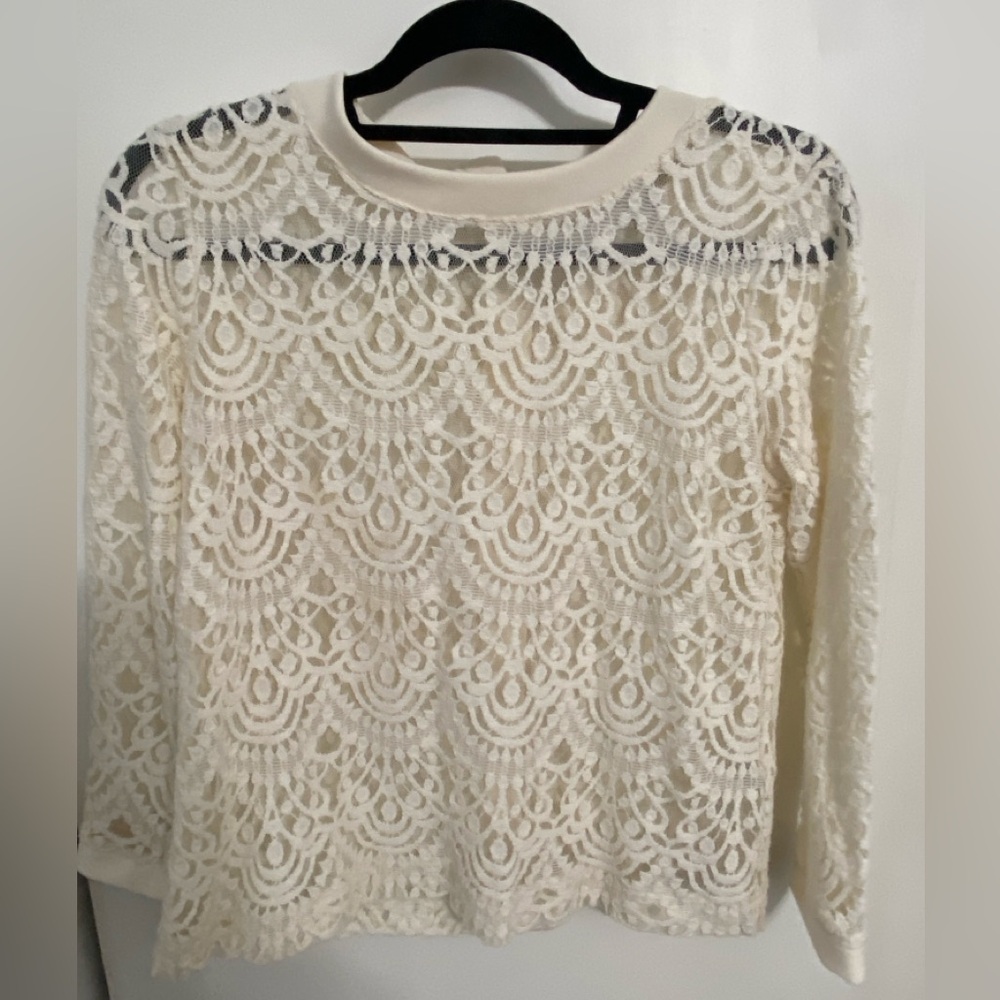 Banana Republic Cream Lace Blouse